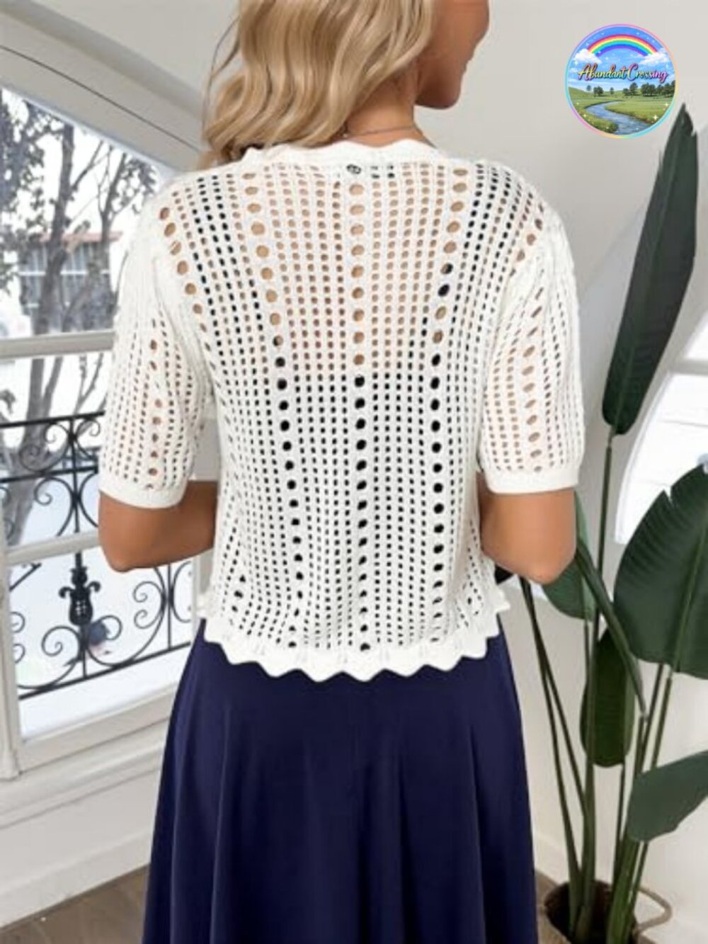 Crochet Knit Shrug Short Sleeve Cropped Bolero Cardigan Summer Layer